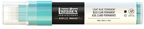 Liquitex 4610770 Professional Paint Marker, Acrylmarker mit hochpigmentierte Acrylfarbe auf Wasserbasis für den Innenbereich & Außenbereich, breite Spitze - Hellblau permanent