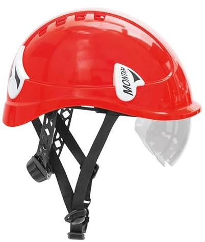 Safetop 80644 - Montana. casco altura con gafa interior y barboquejo. rojo