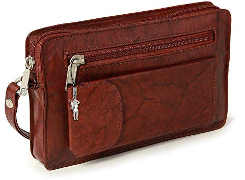 imppac Handgelenktasche braun Leder Herren Handytasche OTJ511N Leder Handgelenktasche