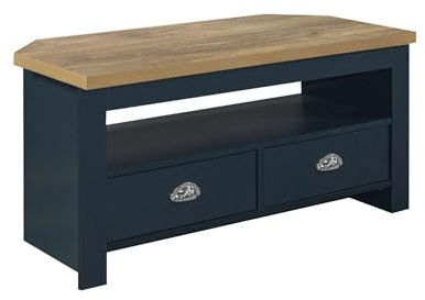 Birlea Highgate Corner Tv Unit Navy Blue & Oak Effect