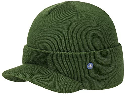 HAMMABURG Strickmütze mit Schirm - Sportiv & lässig - Wintermütze aus Wollmix - Made in Italy - Herren - Herbst/Winter grün One Size