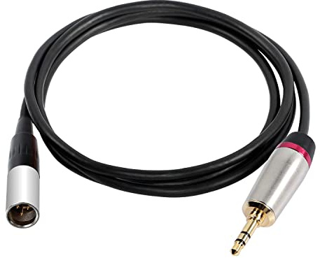 XMSJSIY 3,5mm 1/8 zu Mini XLR Stereo Audiokabel 3,5mm 1/8 Zoll TRS Stecker zu Mini XLR 3 Pin Stecker Stereo Audio Mikrofon Lautsprecherkabel - 1M / 3,28 FT