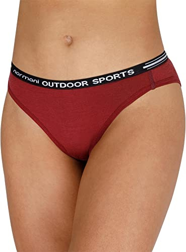 normani Damen Merino Slip Unterhose Merinounterwäsche Sport Outdoor Hipkini Schlüpfer Unterhose - 100% Bio-Merinowolle Farbe Schwarz Größe XS