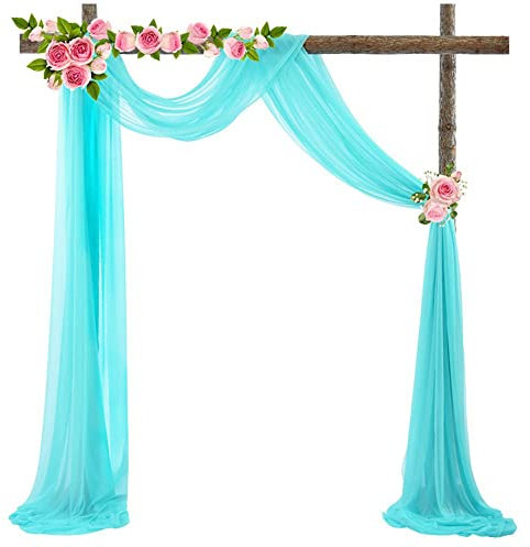 70 * 550 cm Hochzeitsbogen Gardinen Dekoration Hochzeitsbogen Vorhänge Querbehang Tüll Foto Hintergrund Hochzeit Chiffon Stoff Draperie Brautparty Geburtstag Fotografie Hintergrund