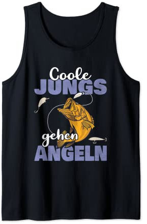 Herren Coole Jungs gehen Angeln lustiges Fische Sportfischer Angler Tank Top