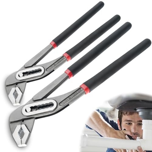 Nizirioo Pinza per pompa dell'acqua, set di 2 pinze per pompa dell'acqua, pinza per tubi in acciaio Cr-V, regolabile con giunto scorrevole scanalato, pinza per pompa dell'acqua (305 mm + 200 mm)