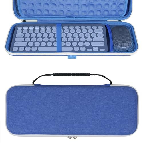 GEEKRIA Hard Case Compatible with Pebble 2 Combo, Logitech K380/k380s Keyboard +M350/M350s Mouse, Protective Travel Bag for Keyboard and Pebble Mouse Combo (Blueberry)