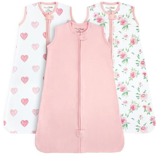 Babyschlafsack aus Bio-Baumwolle 0.5 TOG Sommer Schlafsack 3er-Pack | Atmungsaktiv, leichter Sommerschlafsack aus GOTS- und OEKO-TEX-zertifizierter Bio-Baumwolle für 6–12 Monate von Mama Cheetah