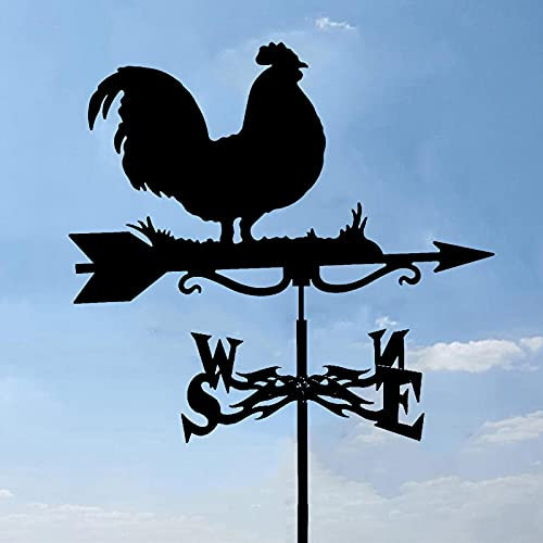 Segnavento in acciaio inox per esterni, banderuola in ferro battuto, stile retrò, durevole, con paletto da giardino, indicatore di direzione del vento decorativo per giardino e patio Ya