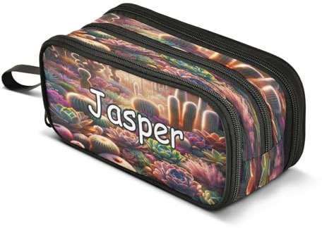 CHIFIGNO Personalisiertes Federmäppchen mit Ihrem Namen, großes Fassungsvermögen, niedliches Federmäppchen, Make-up-Tasche, Stifteetui für Teenager, Jungen, Mädchen, Studenten, Erwachsene
