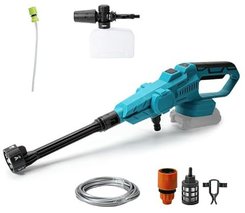 Hochdruckpistole, kabellos, für Makita Akku 18 V, max. 200 bar, tragbarer Hochdruckreiniger, 6-in-1-Düse, 5 m Schlauch für Autos, Haus, Garten (ohne Batterie)