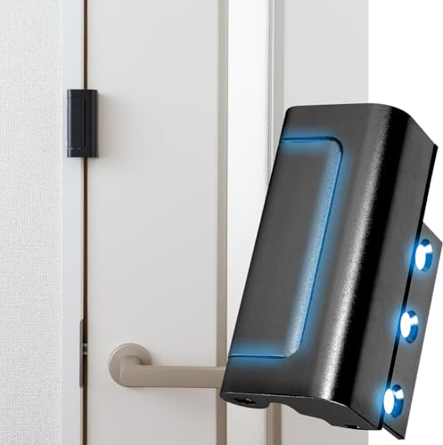 Door Reinforcement Lock Without Drilling No Tools Needed Easy Installation with 3M Tape or Screws Child Safety Lock Easy to Lock and Unlock with One Hand Baby Proofing Bedroom Door Lock(Black)