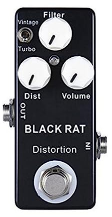 Pnuokn Black RAT Distortion Mini Guitar Effect Pedal - Distortion Pedal with True Bypass Switching, Adjustable Tone, Gains and Volume Knobs