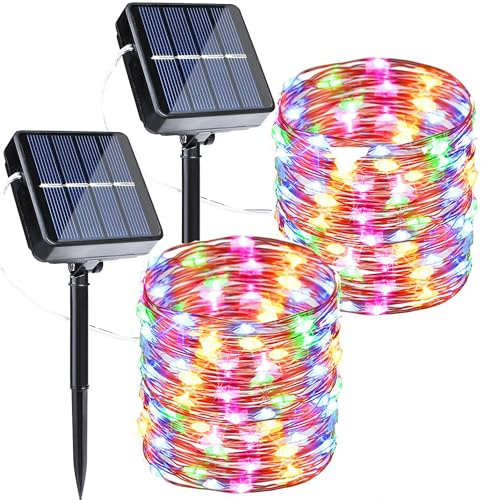 Joomer Solar Fairy Lights, 2-Pack Total 80FT 240LED Lights, Multicolor
