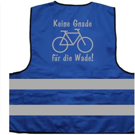 Keine Gnade für die Wade Fahrrad Warnweste BZW. Signalweste mit reflektierendem Aufdruck - Größe XXL / 3XL, Blau