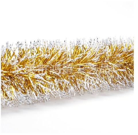 Wisafory 5 Stück 2 m Weihnachten Lametta Girlande Glitzer Weihnachtsgirlande Weihnachtsbaum Deko Hängende Dekoration Glänzend Weihnachtsbaumschmuck für Weihnachten Geburtstag Party Festival Gold