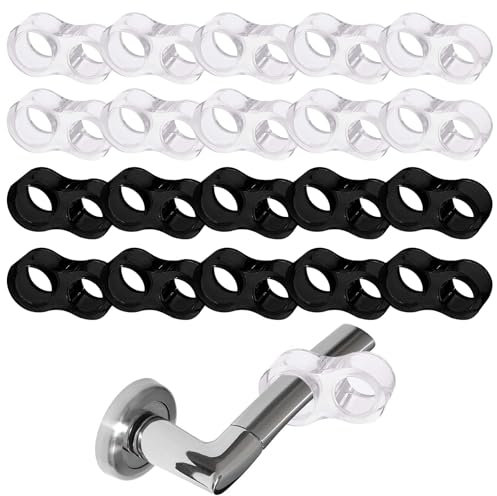 Qaestuan 20 Stück Türklinkenpuffer, Türklinken Stopper, Transparent Türstopper Klinke, Schwarz Türstopper Türklinke, Hochelastische Türgriff Schutz, Wandschutz Türklinke, für Türklinken und Fenster