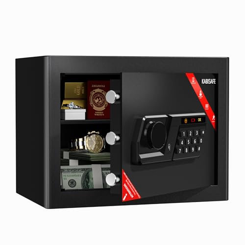 KABISAFE Safe Box and Lock Box, 20L Electronic Digital Keypad Money Saving Box, Security Safe Home Cabinet with Keys for Office Hotel Business Document Jewelry