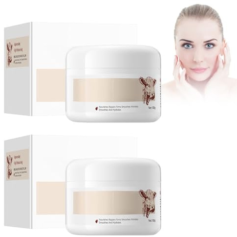 Hppsctink 2pcs Crema di sego di Manzo, Crema idratante e Riparatrice di sego di Manzo, nutrimento della pelle, perfezionamento duraturo, Crema idratante per viso e Corpo, 2pcs*100g,cream