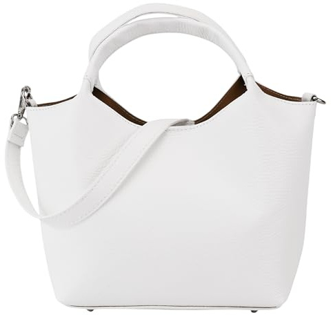 SH Leder Damen Handtasche aus Echtleder Beuteltasche mit Schultergurt und Innentasche Elegante Henkeltasche Crossbody Tasche für Alltag & Büro 28x18cm Sophia G684