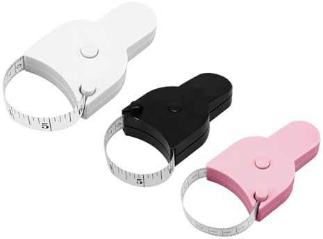 Body Measuring Tape, 3 Pcs 150CM Tape Measure Body, Measuring Tape for Body Measurements, Body Tape Measure, Waist Measuring T ape for Body Measurements Tracking Weight Loss (Black, White)