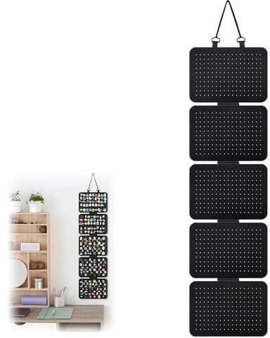 MHYMX Ohrring Aufbewahrung, Schmuck Organizer 5 Blätter Filz Ohrring Organizer Abnehmbarer Schmuckaufbewahrung Wand Ohrstecker Aufbewahrung Faltbarer Schmuckständer für Ohrringe und Brosche