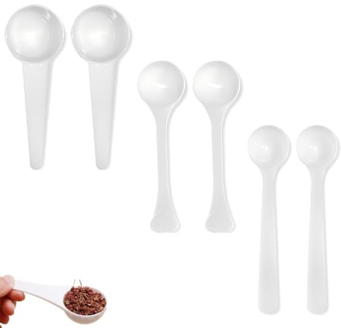 JEYORZY Lot De 6 Cuillere Doseuse Gramme,CuillèRe Doseuse Ensemble D'outils de Mesure,pour Le Café Lessive en Poudre Doseur de Protéines pour Chef,Maison,La Pâtisserie,Cuisine,Café(1g,3g,5g)
