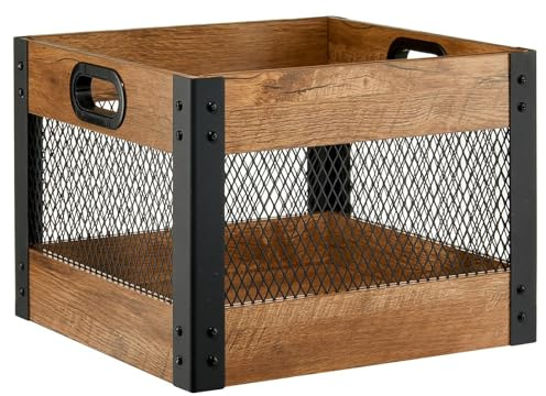 JYARZ Elegant Vinyl Record Storage Vinyl Storage Crate Wooden Record Holder Album Shelf Cube Container For Storing Vinyl LP Albums Vinyl Holder For Albums
