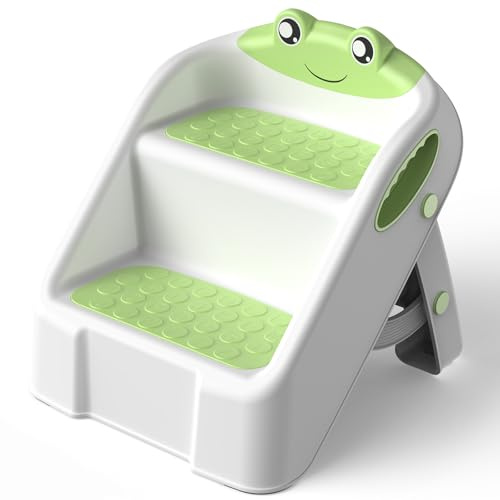Sgabello Bambini, Scalino Per Bambini bagno Robusto Scaletta a 2 Gradini per Bagno, Lavandino e Toilette, Compatta e Antiscivolo per Bagnos, Cucina, WC e Lavandino, Sopporta Fino a 90 kg