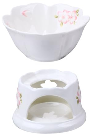 Genérico Olla de Fondue de Cerámica para Chocolate y Queso Calentador Doméstico de Fondue Juego con Cuenco Blanco de 5 Pulgadas para Cocina Comedor y Fiestas