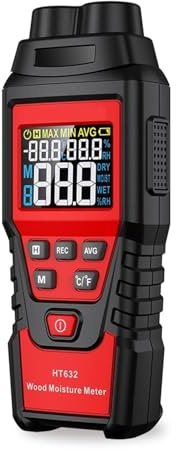 Digital Wood Moisture Meter Concrete Wall Hygrometer Highly Sensitive Two Pins Timber Humidity Detector Simple to Operate