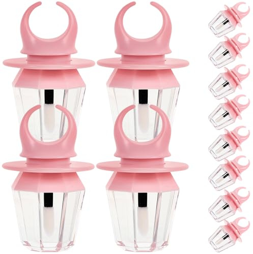 Ring Shaped Empty Lip Gloss Tubes 8ml 12pcs Plastic | Pink DIY Containers, Portable Storage Use, Unique Creative Style for Women Girls