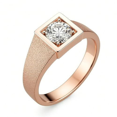 Moissanite Ring Weißgold, Engagement Ring Damen Siegelring mit Moissanit 9K 14K 18K Weißgold