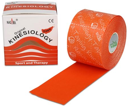 Nasara Original Kinesiology Tape, Einzelrolle, Orange, 5cm x 5m | Kinesiologie Physio Tape, Für Sport und Medizin