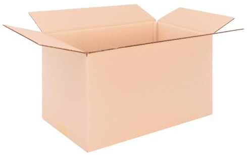 OfficeKing® 150 x Faltkartons 360 x 200 x 200 mm | variable Höhe bei 100 mm | Marken-Qualität Versandverpackung Versandkarton Karton Kartonverpackung Paket braun