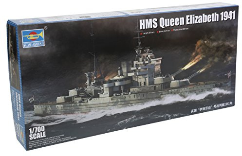 Trumpeter 05794 - Modellbausatz HMS Queen Elizabeth 1941, Blau, Grau, Grün, Grau, Marineblau, Weiß