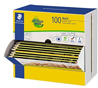 STAEDTLER Noris 120 Bleistift HB – 100er Display, Zeichenbleistift | Aus PEFC-Holz, rutschfeste Oberfläche, bruchfest – für die Schule – Art.-Nr. 120HBCA1 P