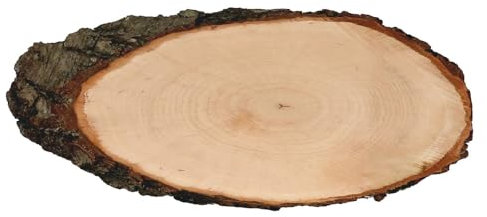 Rindenbrett Esche oval - Rindenscheibe Baumscheibe geschliffen Holzbrett, Brettgröße:ca. 40cm lang