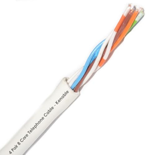 kenable Telephone Cable 4 Pair 8 Core Internal Phone Wire for Communication Equipment CW1308 Specification 100m Reel