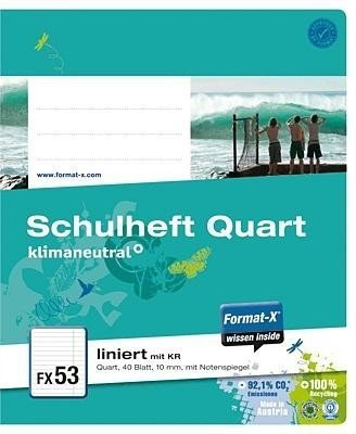 Format-X 073840 13 skolbok FX 53, linjerad, vit