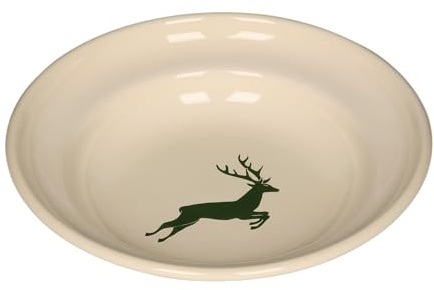 Riess, 0306-072, Emailleteller tief ø 22cm, HIRSCH GRÜN, Emailliert, Vol. (rec.): 0,5 Liter, Made in Österreich, LBH: 22,5x22,5x4,3cm, 0,362kg, Essschalen, Schale, Auslaufsicher, Bruchsicher