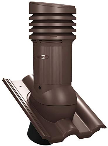 Entlüfterkamin EVO DN150 für Braas - Frankfurter, Benders - Mecklenburger, ProDach - Doppelrömer Dachziegel Dachlüfter Lüfter (RAL 8017 - Braun)