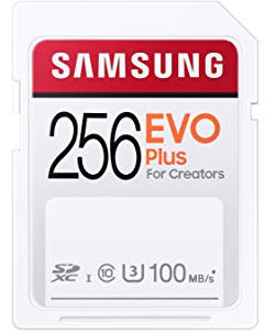Samsung EVO Plus 256GB SDXC UHS-I U3 100MB/s Full HD & 4K UHD Memory Card (MB-SC256H/EU)