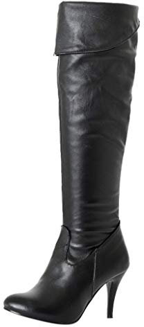 Reitstiefel Damen Stiefel Overknees mit Blockabsatz Schleifen Profilsohle Stiefel Frauen dünne High Heel über dem Knie Mode Schnee Lange Stiefel warme Winterschuhe (40,2Schwarz)