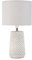 Pauleen Table luminaire 48215 Pretty Purity Lampada da Tavolo Max. 20 Watt Realizzata a Mano Bianco, Grigio Luce da Comodino Look Naturale Tessuto, calcestruzzo E14