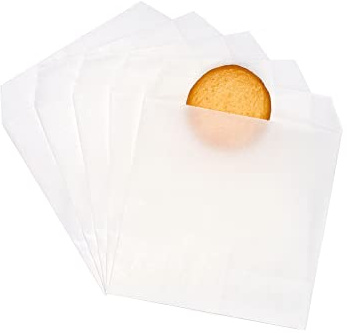 Quotidian Bianco Piatto Mini Square Carta Pergamena Borse Busta 3 x 3 (8 x 8cm) Confezione da 100 - Snack Buffet di Cioccolato Articoli Artigianali Bomboniere per Feste