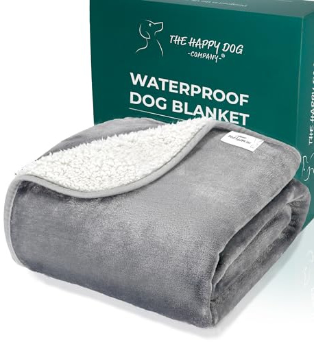 Mantas 100 % impermeables para perros grandes, forro polar suave, manta lavable para mascotas, para sofá, automóvil, cama y protección de muebles, manta reversible suave y esponjosa, 40 x 47 pulgadas