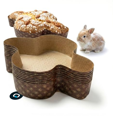 10 Stampi Colomba Pasquale in Carta da Forno Made in Italy - Pirottini per Colomba Pasquale e Pan Brioche – Resistenti fino a 220°C – Carta 100% Alimentare Riciclabile – 750 g