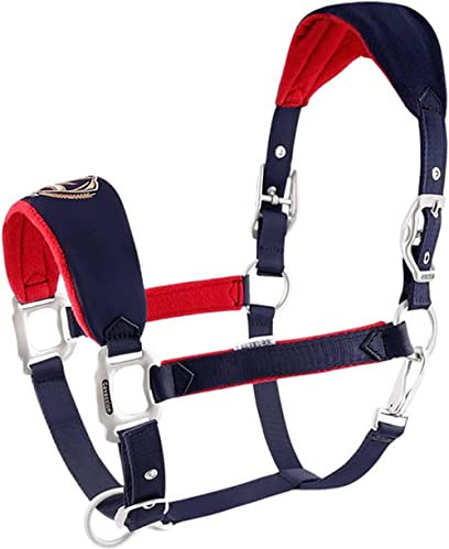 Unistrengh Halfter für Pferd gepolstertes Pferdehalfter Stallhalfter Fleece Elegant Weidehalfter verstellbar an Kinnriemen und Genickstück sicher & reißfest (M)