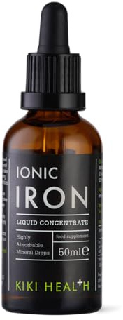 KIKI Health - Ionic Iron Liquid High Concentration Drops - 14mg Iron per Serving - 100% Natural Minerals for Optimal Mineral Balance - 50 millilitres